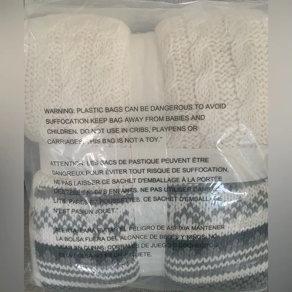 Pottery Barn Cream and Gray Patchwork Sweater Throw and matching Pillow Cover